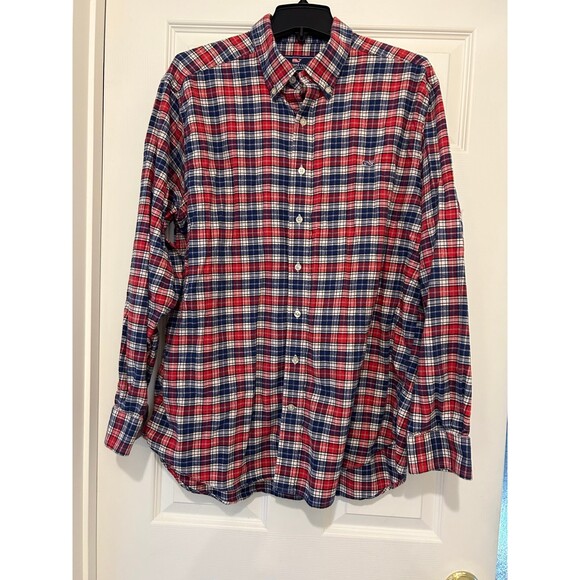 Vineyard Vines mens Flannel Plaid Button Down Shirt Size XL Slim Fit - Picture 1 of 6